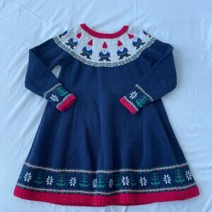 Hanna Andersson Sweater Dress Girls 5 Gnome Holiday Christmas